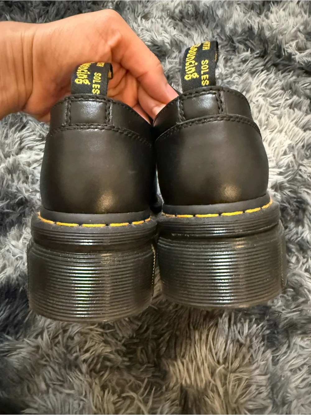 Dr. Martens Women’s Black Leather Platform Shoes 9